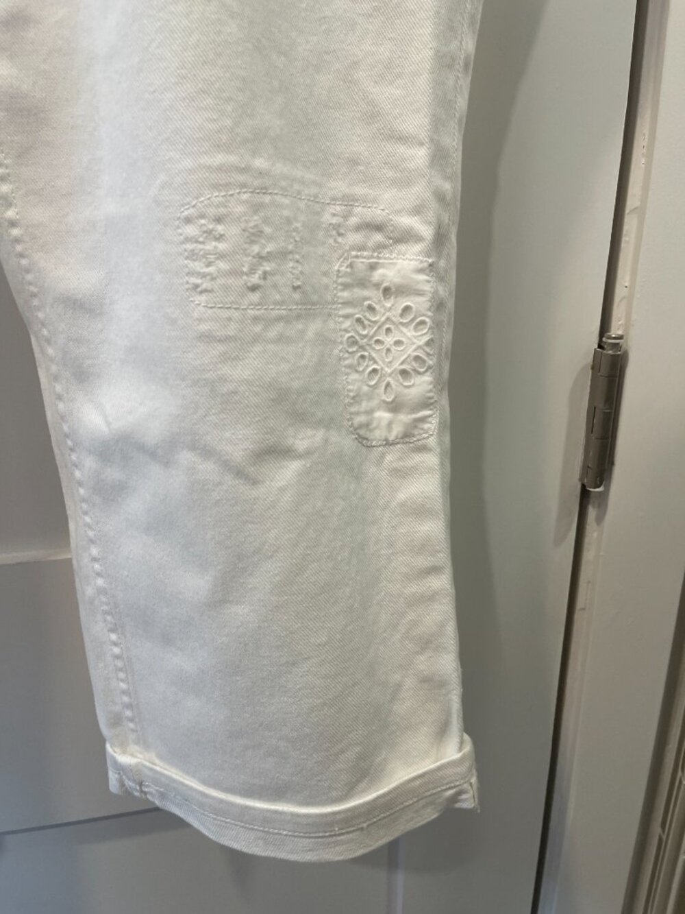 Women's New Ralph Lauren White Cotton Jeans w/Lace Details Sz 16W $195 - Picture 8 of 13